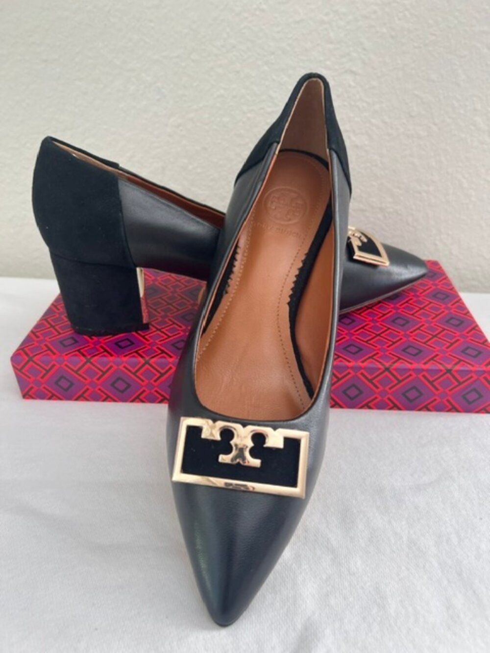 Tory Burch Sheepshkin Lambskin Mouton  55MM POINTY TOE PUMP Size 7